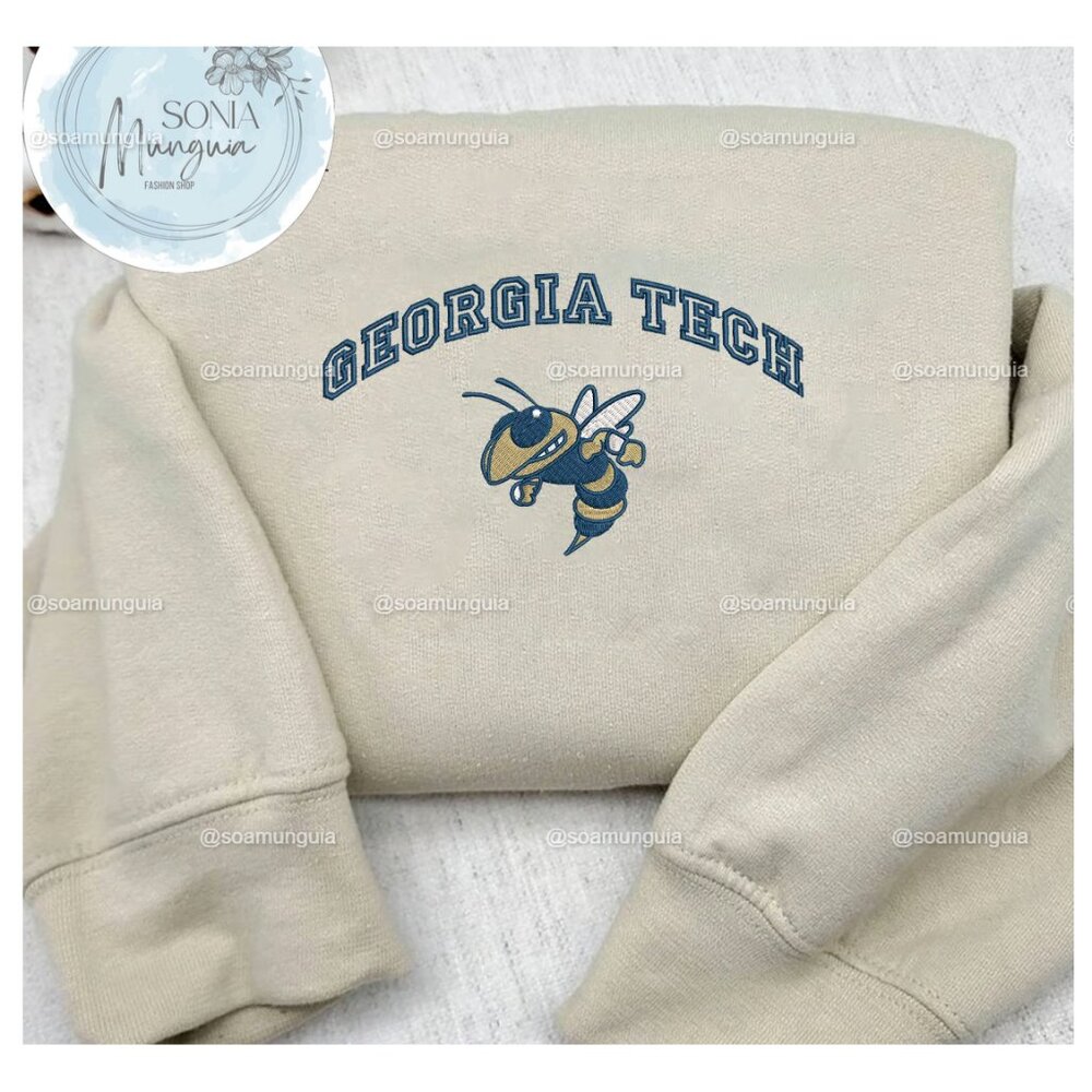 Georgia Tech Yellow Jackets NCAA Embroidered Shirt – College Football Sweatshirt